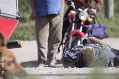 Tapety artystyczne Accidente moto