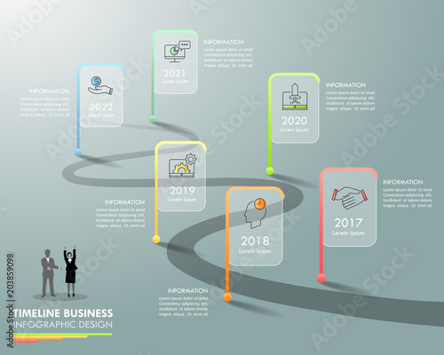 Business concept infographic template 6 steps, can be used for workflow layout, diagram, number options, timeline or milestones project.