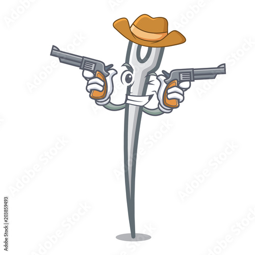 Cowboy needle character cartoon style photo