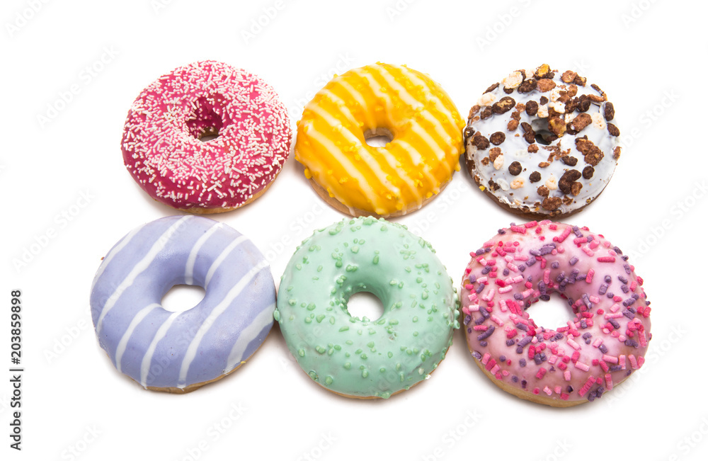 donuts in glaze isolated donuts in glaze isolated