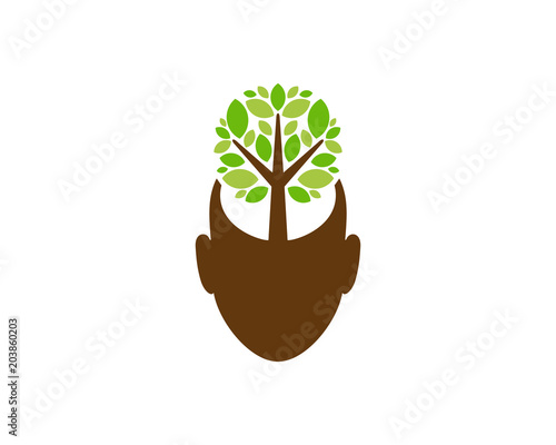 Tree Mind Icon Logo Design Element