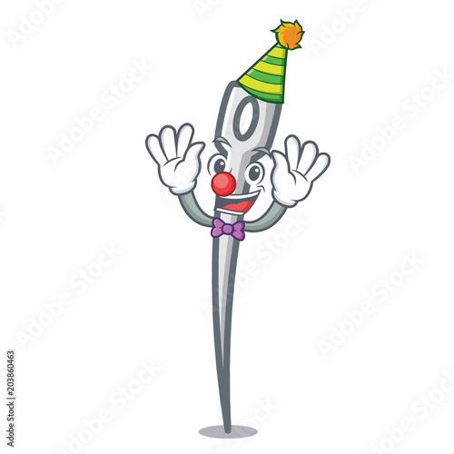 Clown needle mascot cartoon style
