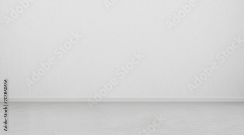 3D rendering of white room interior space and concrete floor,Concept of minimal architecture design.