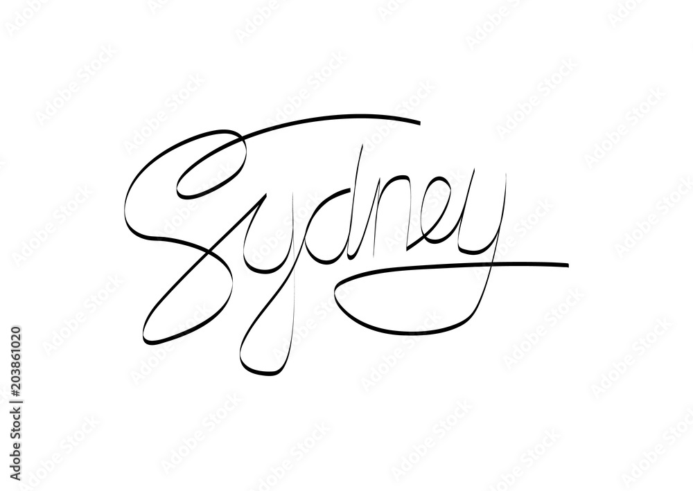 Obraz premium Sydney. Hand written city name. 