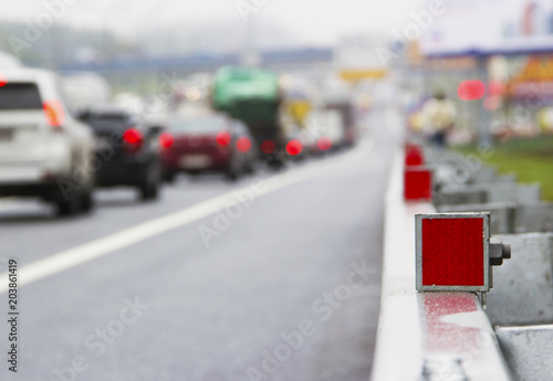 Metal fence barrier type for road