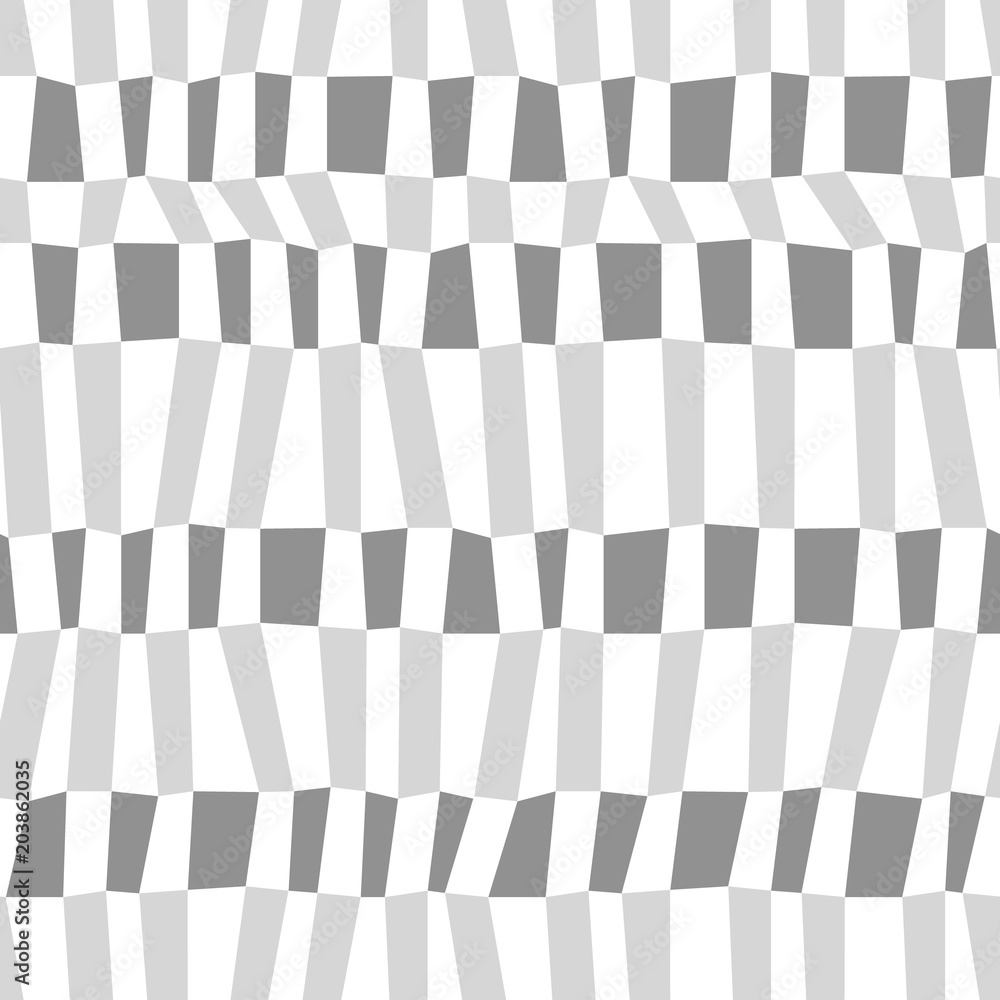 Obraz premium Gray and white chaotic striped geometric seamless pattern, vector