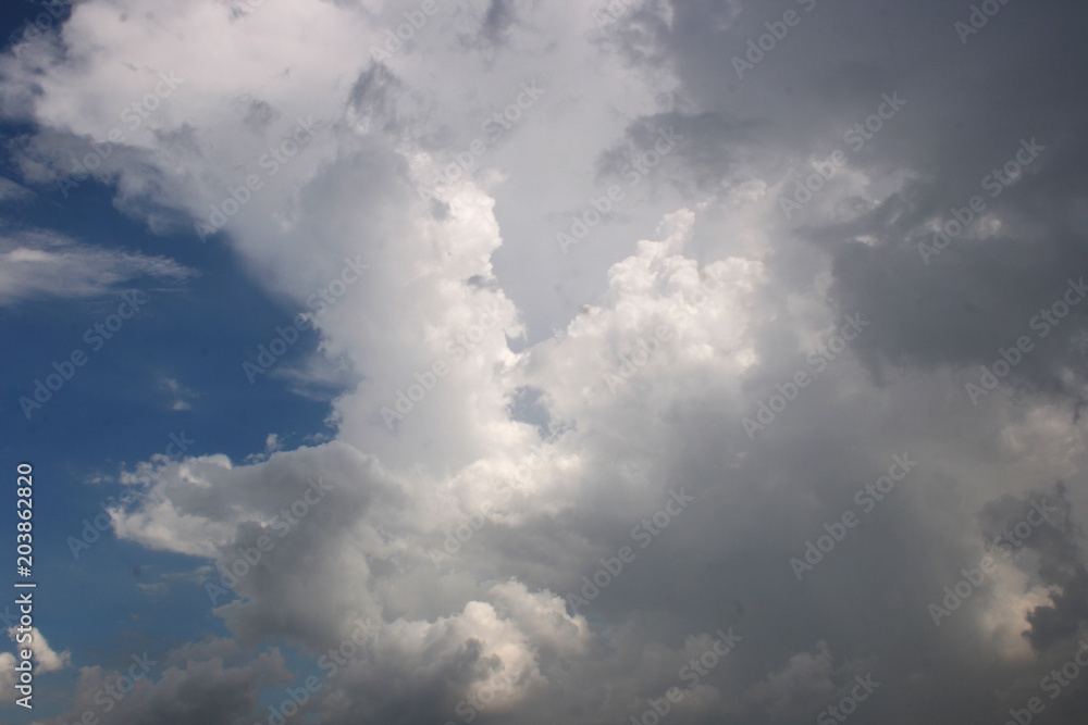 Sky and fluffy clouds, beautiful daylight