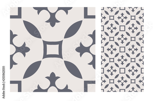 vintage tiles patterns antique seamless design in Vector illustration