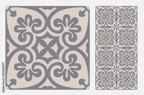 vintage tiles patterns antique seamless design in Vector illustration