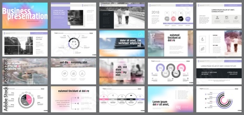 Colorful marketing or management concept infographics set
