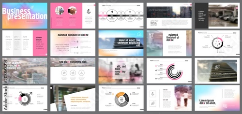 Colorful marketing or planning concept infographics set