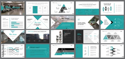 Green and black teamwork or management concept infographics set