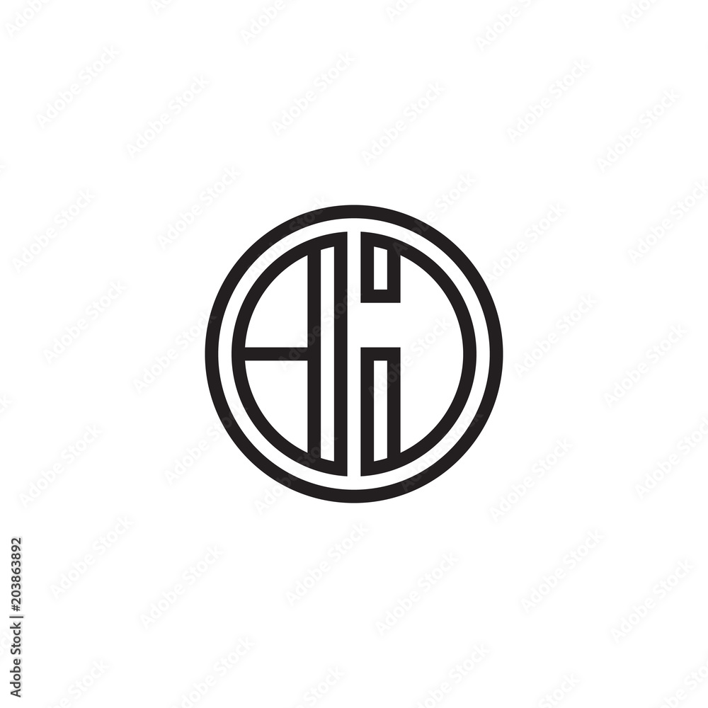 Initial letter BJ, minimalist line art monogram circle shape logo, black color Initial letter BJ, minimalist line art monogram circle shape logo, black color