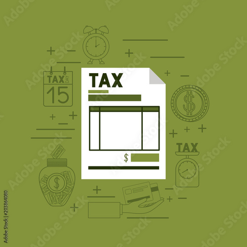tax day set icons vector illustration design