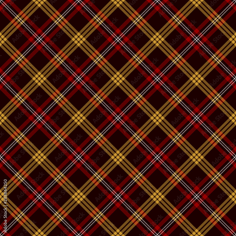 Tartan Seamless Pattern of Red, Black, Gold and White Color Plaid Tartan Seamless Pattern of Red, Black, Gold and White Color Plaid