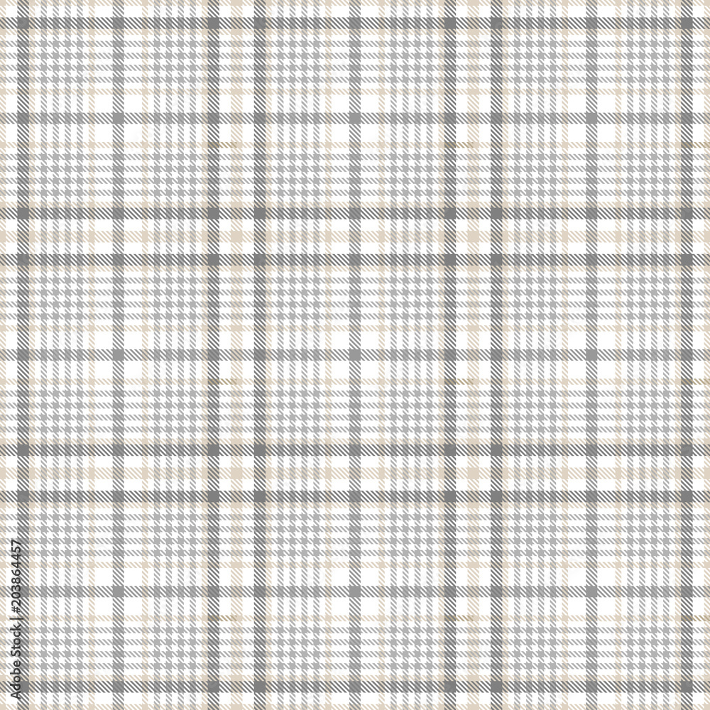 Tartan Seamless Pattern Background in Pastel Grey, Dusty Beige And White  Color  Plaid.