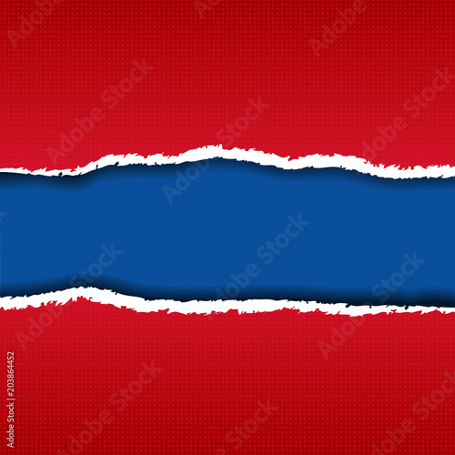 vector realistic red and blue backgrond with paper