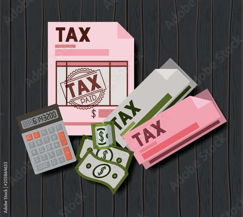 tax day set icons vector illustration design