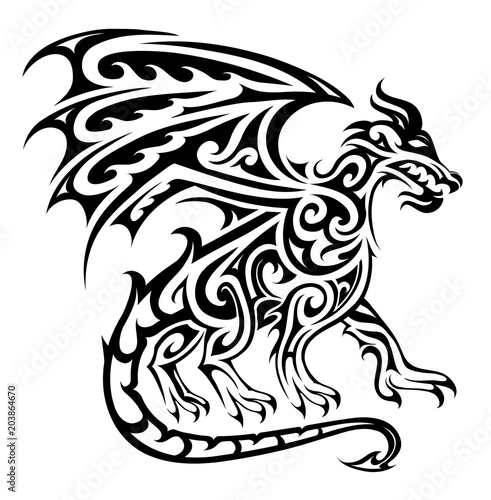Dragon tribal tattoo