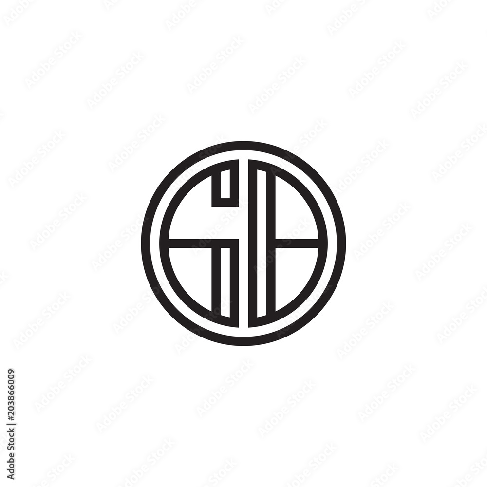 Initial letter GB, minimalist line art monogram circle shape logo, black color Initial letter GB, minimalist line art monogram circle shape logo, black color
