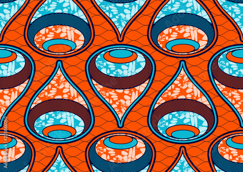 Textile fashion african print fabric super wax. vector illustration file.