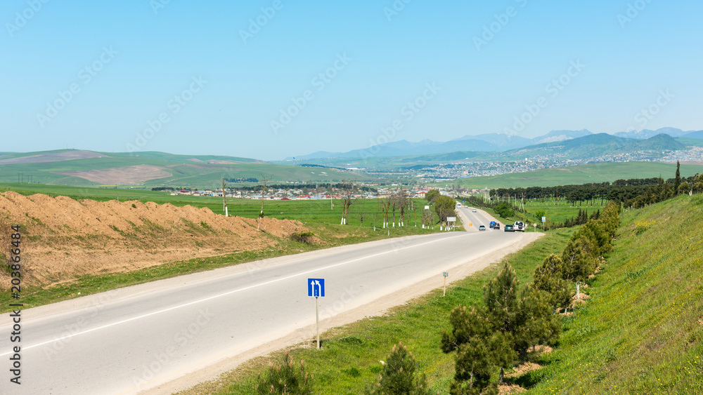 Road to Shamakhi city, Azerbaijan