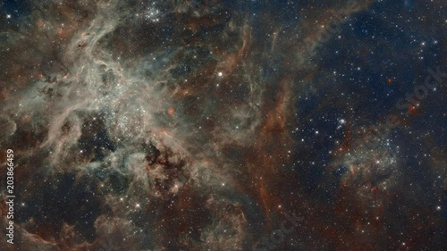 4k Space flight into a star field. Basic 3D rendering of a space flight into the Horsehead Nebula star field. Based on real public-domain images taken by NASA, ESA, ESO or other space agencies.