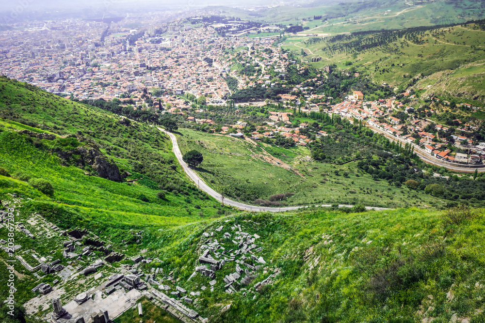 Acropolis of Pergamum ancient city in Turkey, Acropolis of Pergamum ancient city in Turkey,