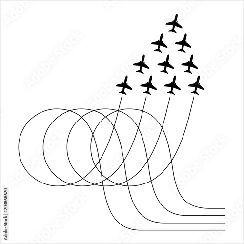Airplane Flying Formation, Air Show Display, The Disciplined Flight