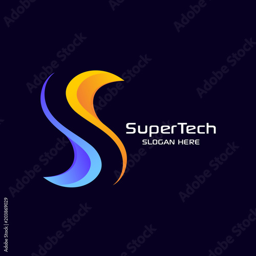 letter S logo template in slices design style. letter s hidden design style.. negative space logo template vector icon