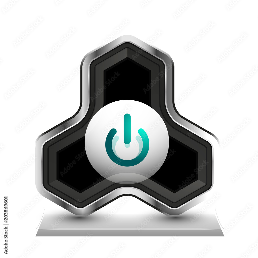 Techno futuristic start power button Techno futuristic start power button