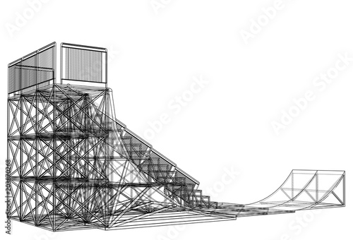 Ramp concept outline. Vector
