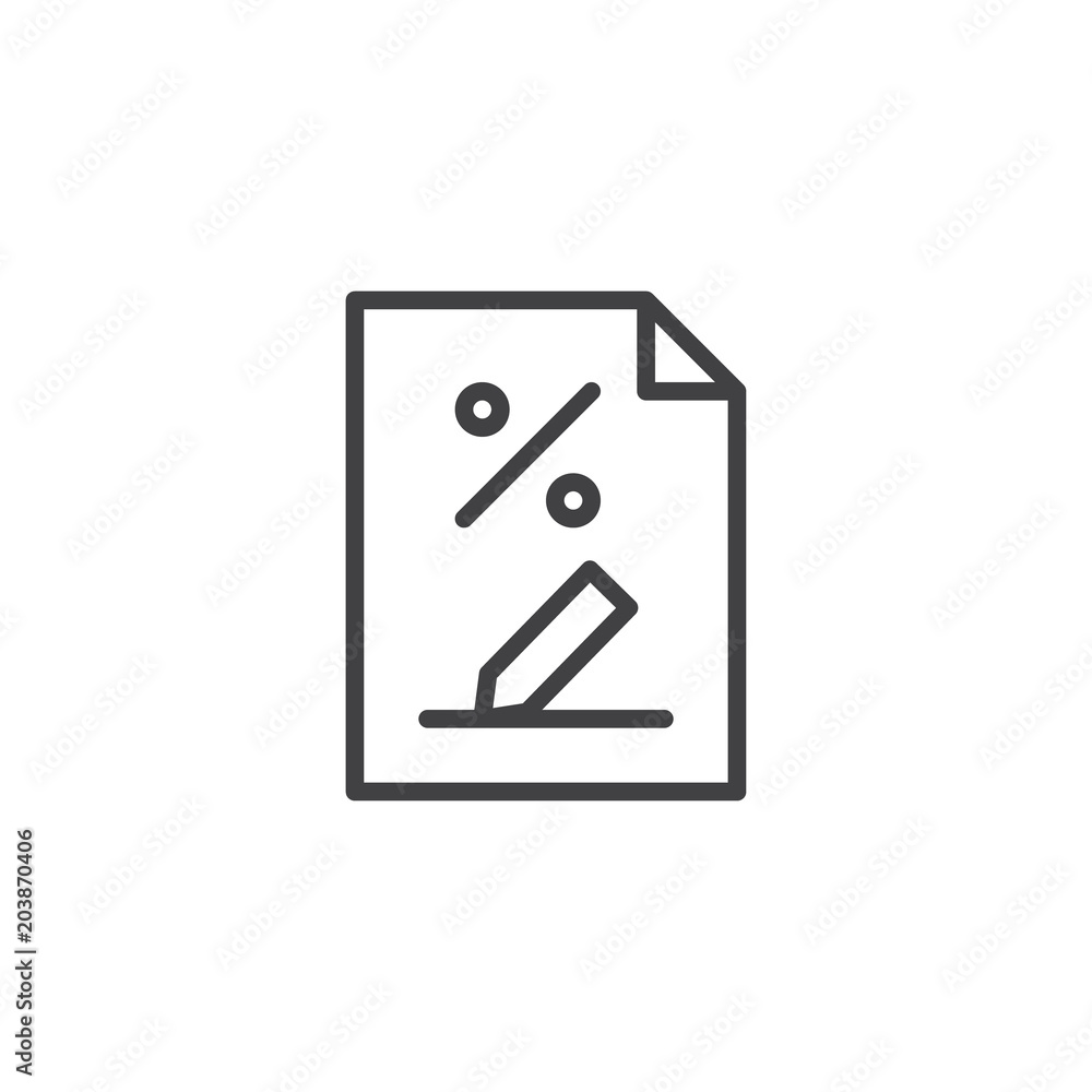 Loan contract outline icon. linear style sign for mobile concept and web design. Document signature with pen simple line vector icon. Symbol, logo illustration. Pixel perfect vector graphics Loan contract outline icon. linear style sign for mobile concept and web design. Document signature with pen simple line vector icon. Symbol, logo illustration. Pixel perfect vector graphics