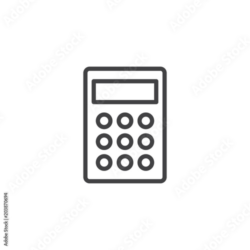 Calculator outline icon. linear style sign for mobile concept and web design. Business accounting simple line vector icon. Calculation symbol, logo illustration. Pixel perfect vector graphics © alekseyvanin