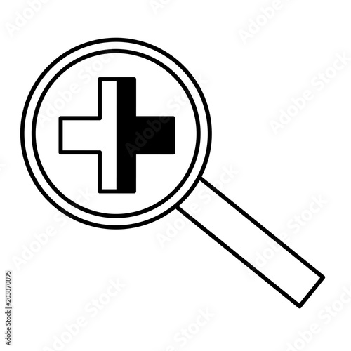 search magnifying glass with plus sign icon vector illustration design