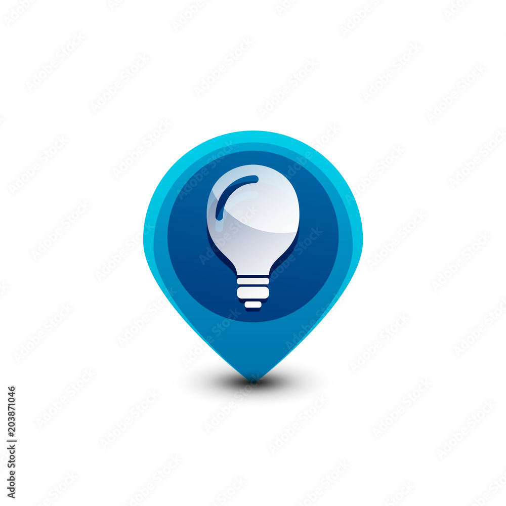Light bulb, new idea concept web button Light bulb, new idea concept web button