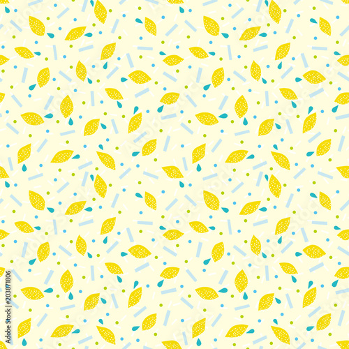 Lemon background. Seamless pattern.Vector. レモンのパターン