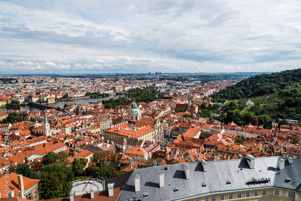 Cityscape of Prague from tower of Cathedral