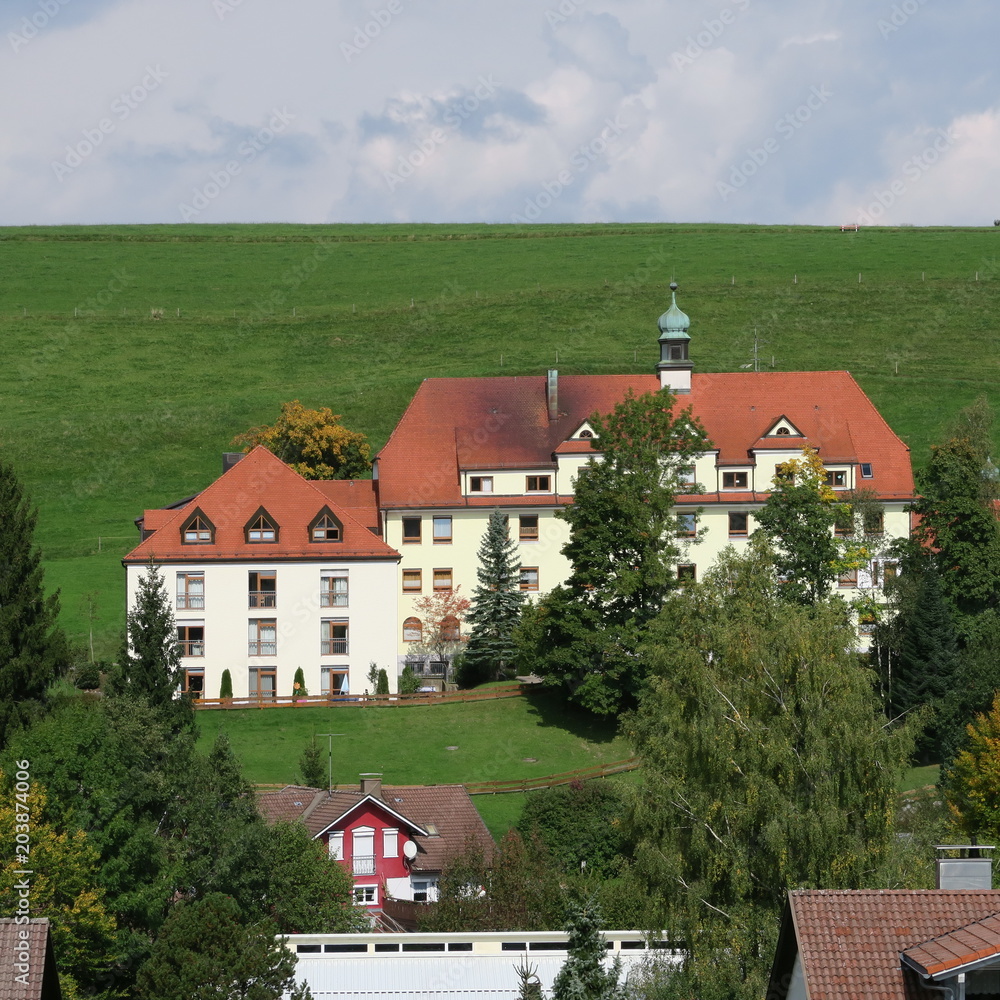 typical german farmhouse in bavaria