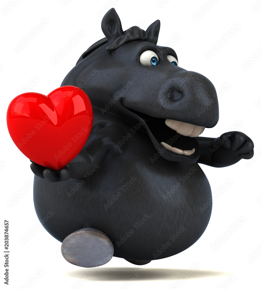 Naklejka premium Fun horse - 3D Illustration