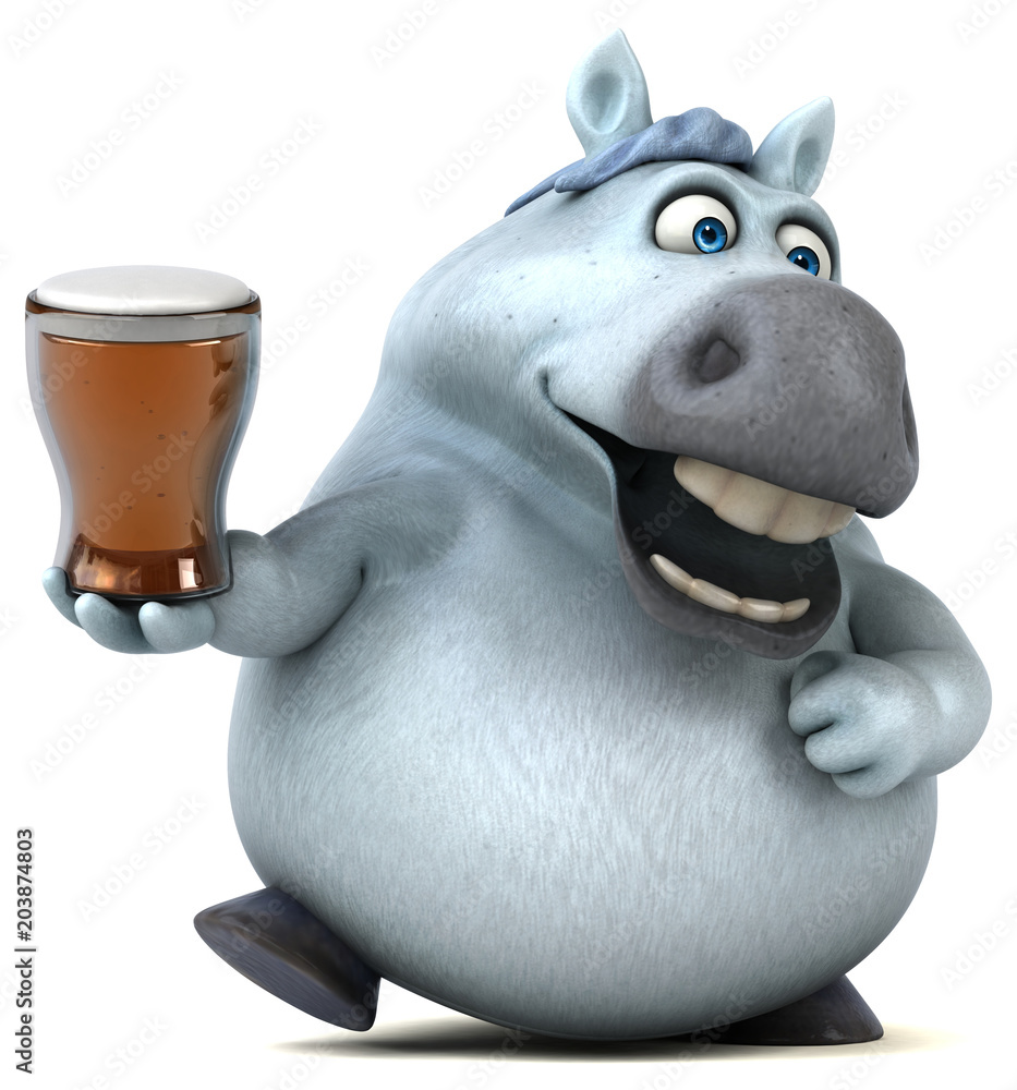 Naklejka premium Fun horse - 3D Illustration