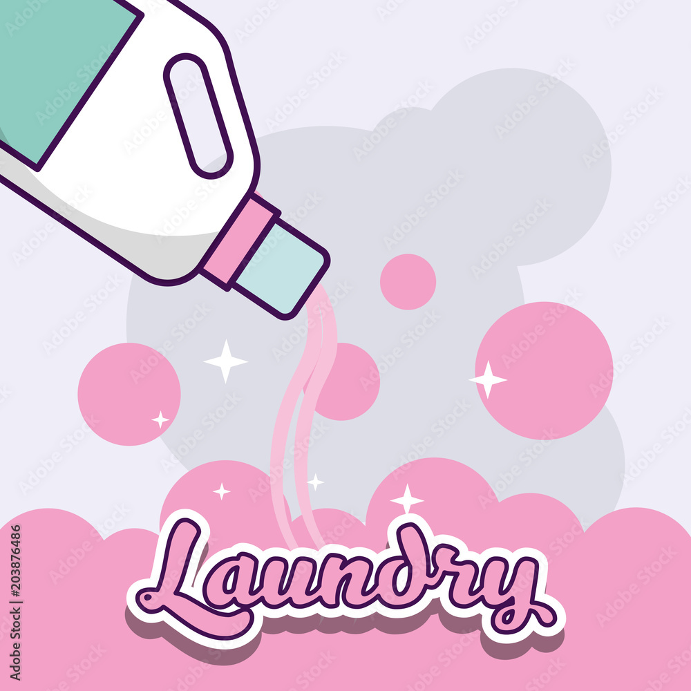 laundry cleaning bottle detergent bubbles vector illustration laundry cleaning bottle detergent bubbles vector illustration