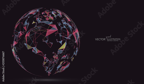 Dot, line and surface consisting of The Earth.