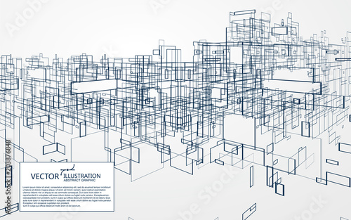 Virtual city graphic, the design of the virtual space.