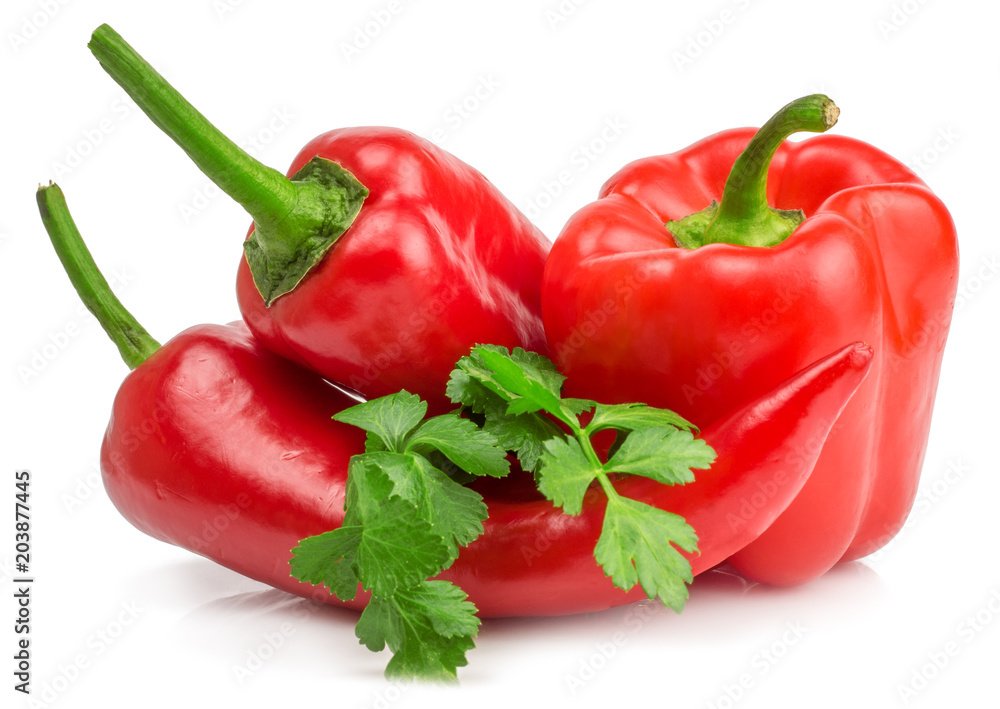 Bitter and sweet pepper isolated on white background Bitter and sweet pepper isolated on white background
