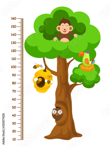 Meter wall with tree.vector illustration