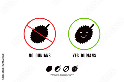 No durian signs and icons