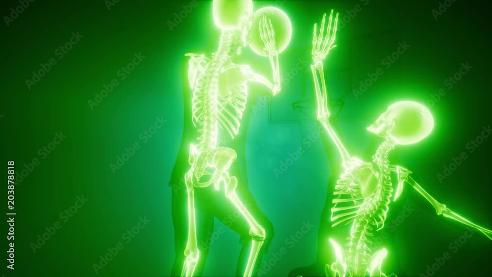 basketball game players with visible bones basketball game players with visible bones