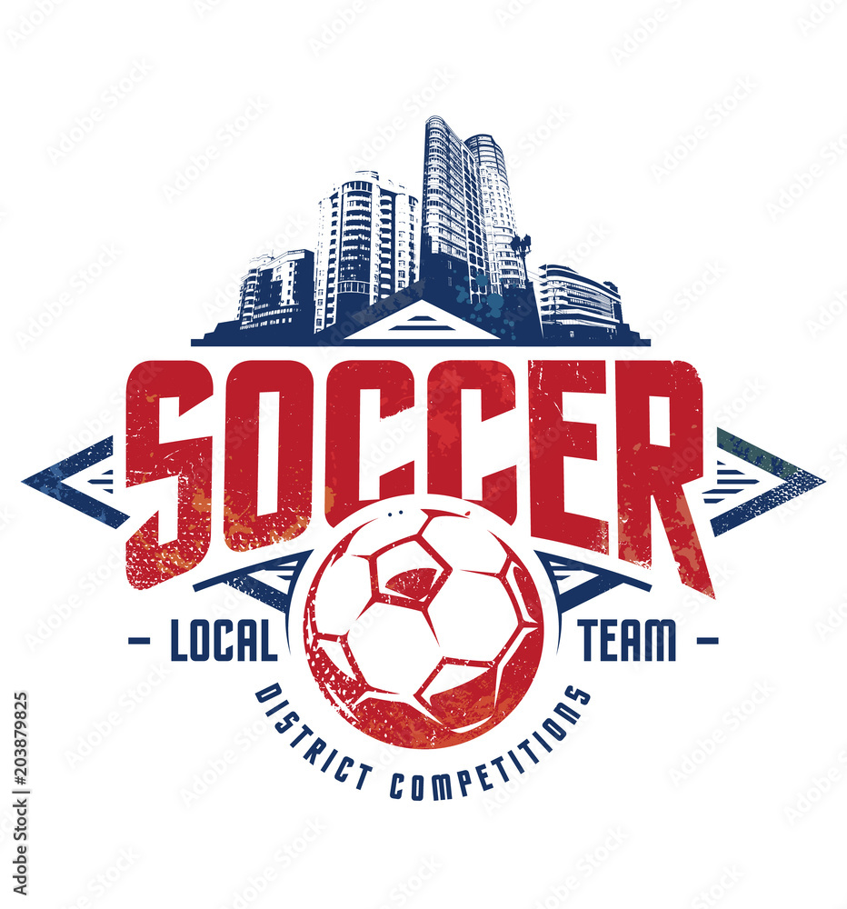 Naklejka premium Grunge Soccer Emblem