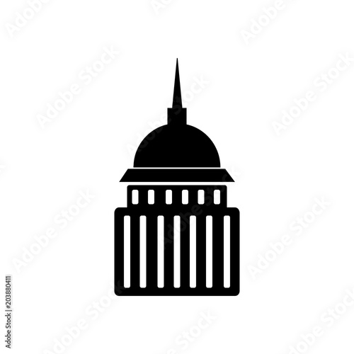 Building with a sharp dome on the roof icon